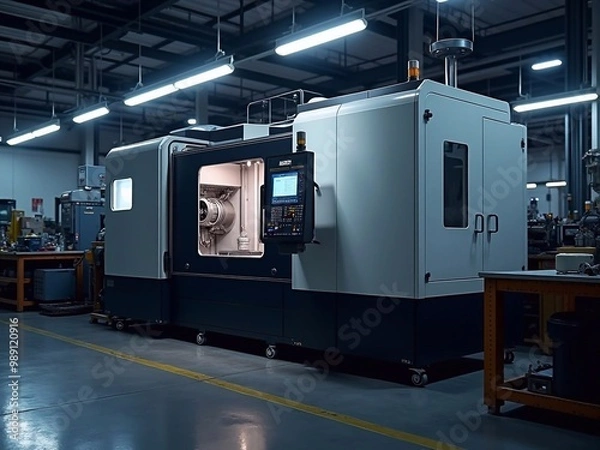 Fototapeta CNC milling machine with controller in the factory