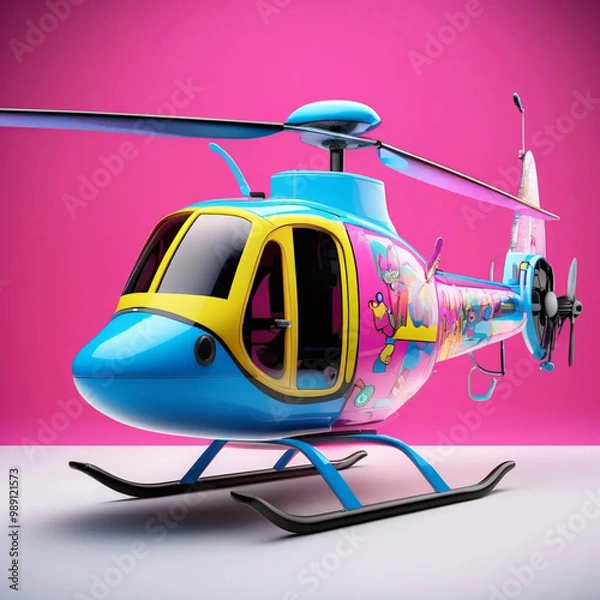 Fototapeta Groovy 3D Cartoon Design with Bold Colors and Funky Patterns