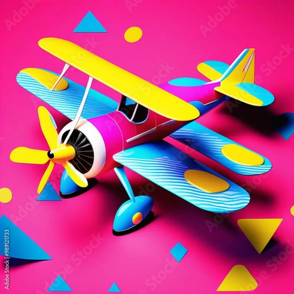 Obraz Groovy 3D Cartoon Design with Bold Colors and Funky Patterns