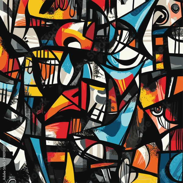 Obraz digital doodle with all lines and strokes vector