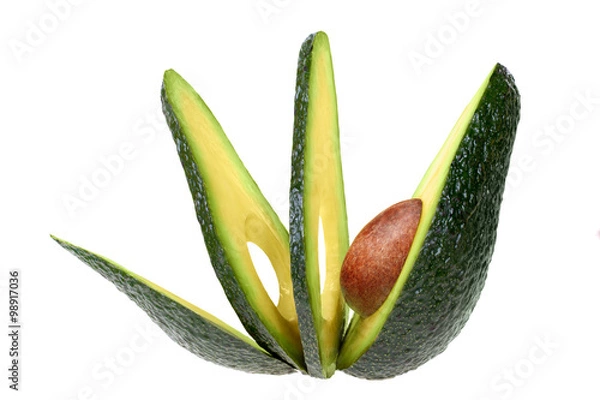 Obraz sliced avocado isolated on white background