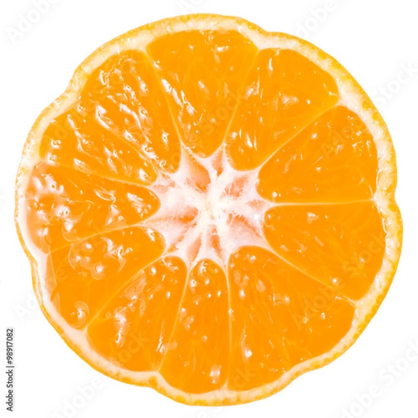 Obraz sliced mandarin isolated on white background