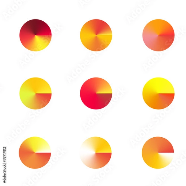 Obraz Vector brightly colored yellow summer gradient circles