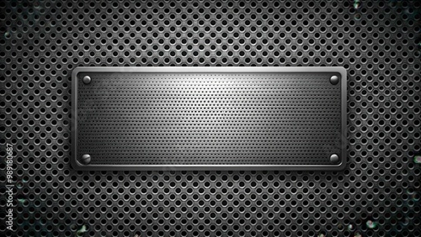 Obraz Abstract dark background of leaky plastic or metal sheet with realistic perforated design