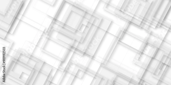 Fototapeta Modern minimal and clean white background with realistic line. Seamless white geometric banner concept vector background. cover, poster, brochure, banner, wallpaper design.