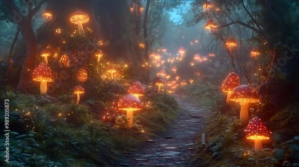 Fototapeta The Enchanted Forest Path: A Journey Through Mystical Realms