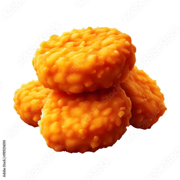 Obraz Chicken nuggets background on transparant background