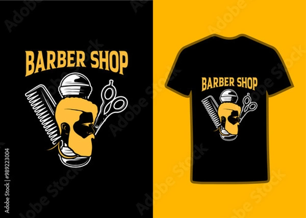 Obraz Barber Shop TShirt Design stylish and perfect typography Tshirt Design, suitable for print design and fashion business perfect typography Tshirt Design Suitable for totebags, stickers, mug, hat.