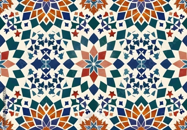 Fototapeta Islamic Geometric Seamless Pattern Tilework
