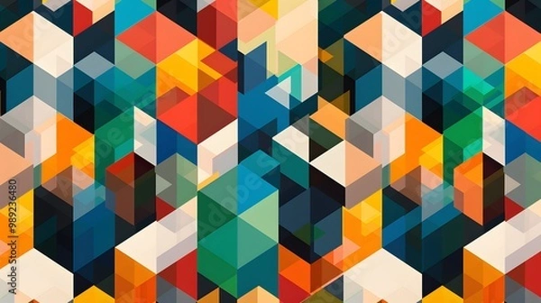 Fototapeta Abstract Geometric Isometric Pattern Design
