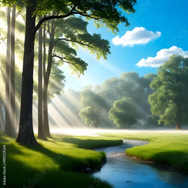 Obraz sunset in the forest