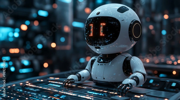 Fototapeta Ai Chatbots working and chatting in computer,  