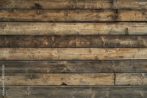 Fototapeta Weathered Wooden Planks with Knots and Grain