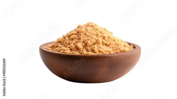Fototapeta Farofa dish in a wooden bowl on transparent background