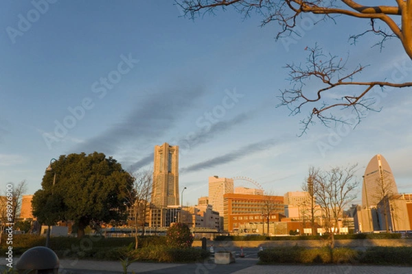 Obraz 横浜みなとみらいの朝焼け