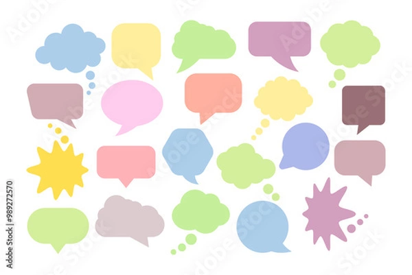 Fototapeta Speech bubbles for text, conversation, dialogue or talk.