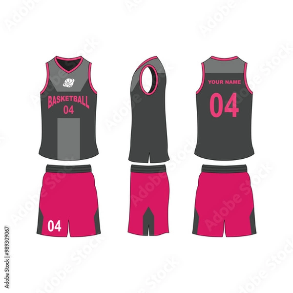 Fototapeta Basketball jersey set template collection.