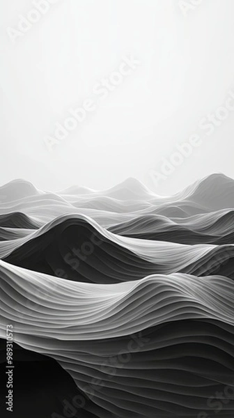 Fototapeta Minimalist waves of monochromatic colors