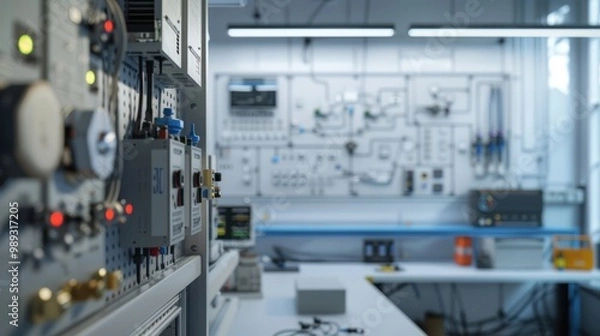 Fototapeta Control Panel in a Modern Lab