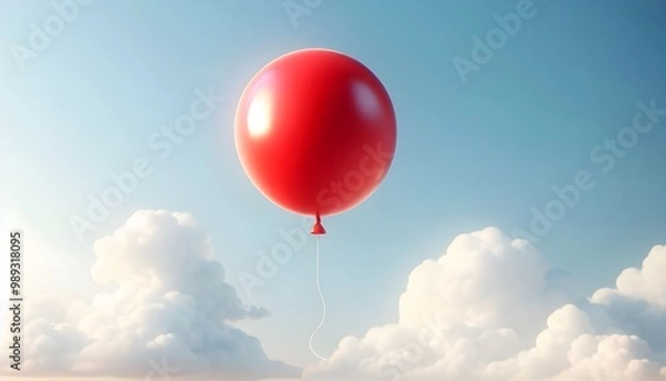 Obraz red balloon on sky