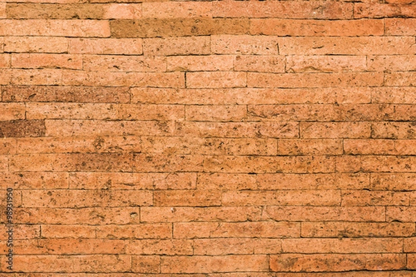 Fototapeta Red grunge brick wall for background or texture.
