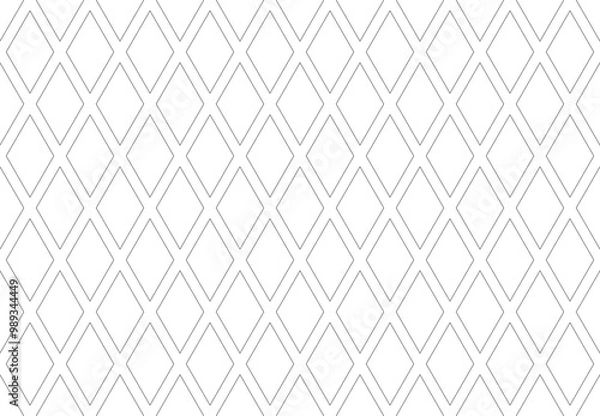 Fototapeta Abstract Seamless Geometric Diamonds Pattern. Thin Line Texture. White Textured Background. 