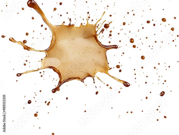 Fototapeta Coffee splatter spray, png stock photo file cut out and isolated on a transparent background