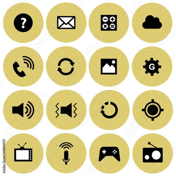 Obraz Smartphone functions vector icon set