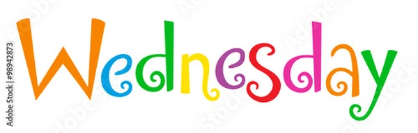 Fototapeta WEDNESDAY in multicoloured vector Festive Tree font