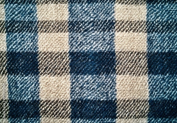 Obraz Blue and Beige Houndstooth Fabric Texture