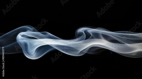 Obraz hazy fire smoke isolated on black background abstract photography