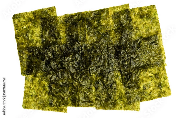 Obraz Tasty nori seaweed as a background. Top view.