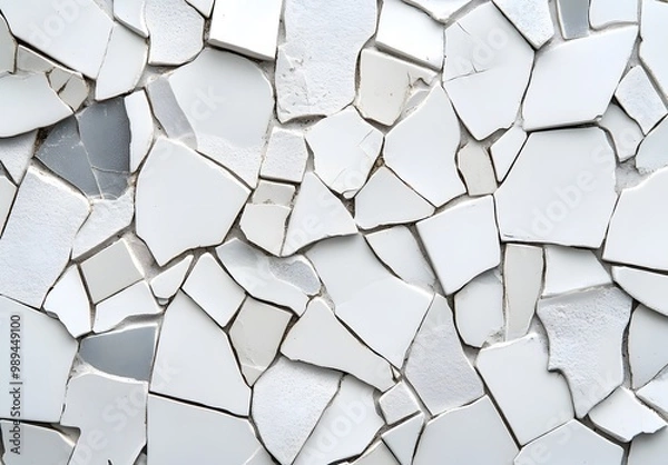 Fototapeta White & Grey Mosaic Tile Wall Texture