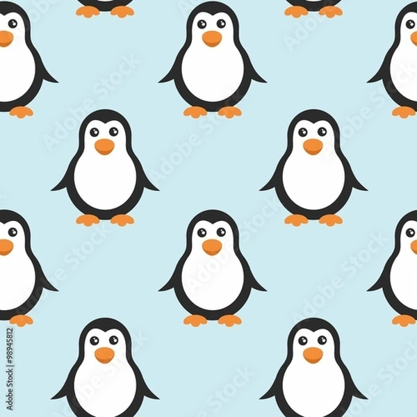 Obraz seamless background with penguins