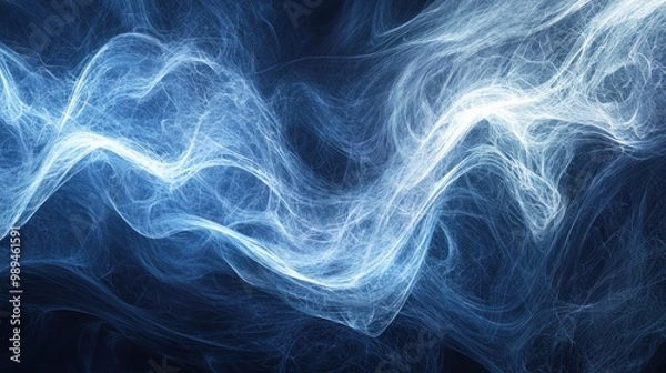 Fototapeta Conceptual image illustrating an amorphous concept, abstract waves of energy floating in a void, symbolizing uncertainty and boundless potential