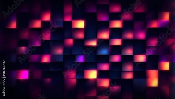 Fototapeta abstract background with glowing squares