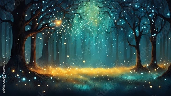 Obraz rain drops in forest