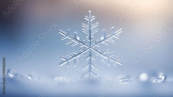Obraz blue background with snowflakes