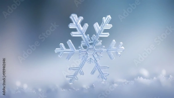 Obraz snowflake on blue background