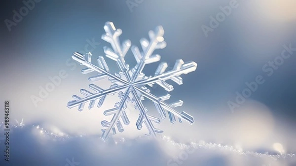 Obraz snowflake on blue background
