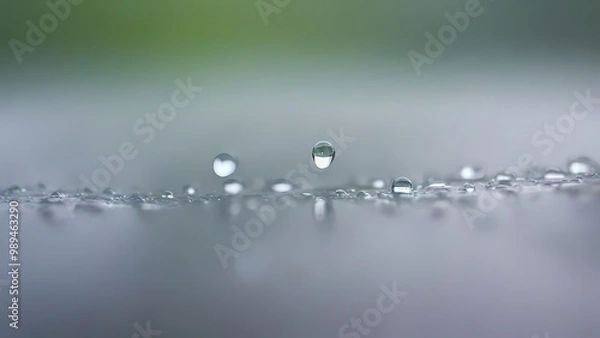 Fototapeta water drops on a glass surface