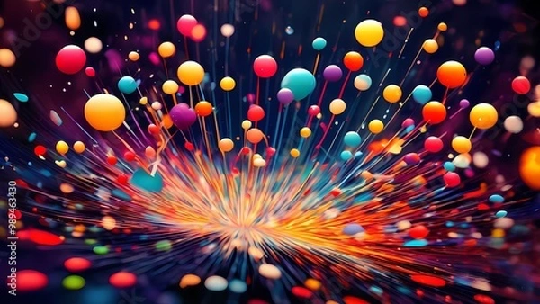 Obraz Colorful particles explosion