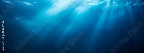 Obraz Underwater Sunlight Rays Blue Ocean Background
