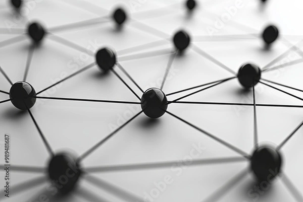 Obraz Web of interconnected dots, symbolizing a network of strategic decisions