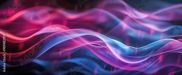Fototapeta Abstract Pink Blue Wavy Lines Background