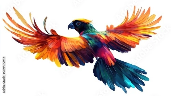 Fototapeta Vivid Rainbow Parrot in Flight
