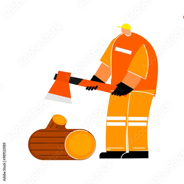 Fototapeta logging Occupation on isolated background. 