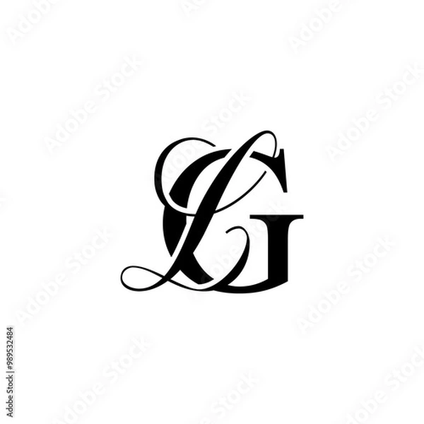 Obraz initial letter g with L script logo