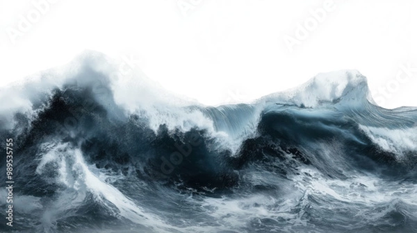 Fototapeta stormy ocean waves isolated png transparent background