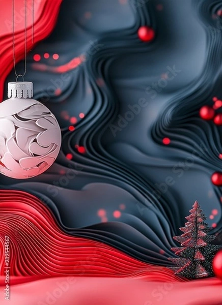 Fototapeta Colorful Christmas vertical poster and banner, greeting card, flyer or brochure cover. Happy New Year and Merry Christmas festive background